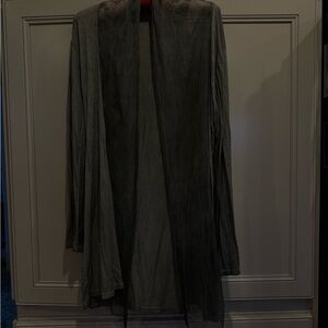 Silk pale green Long thin Cardigan